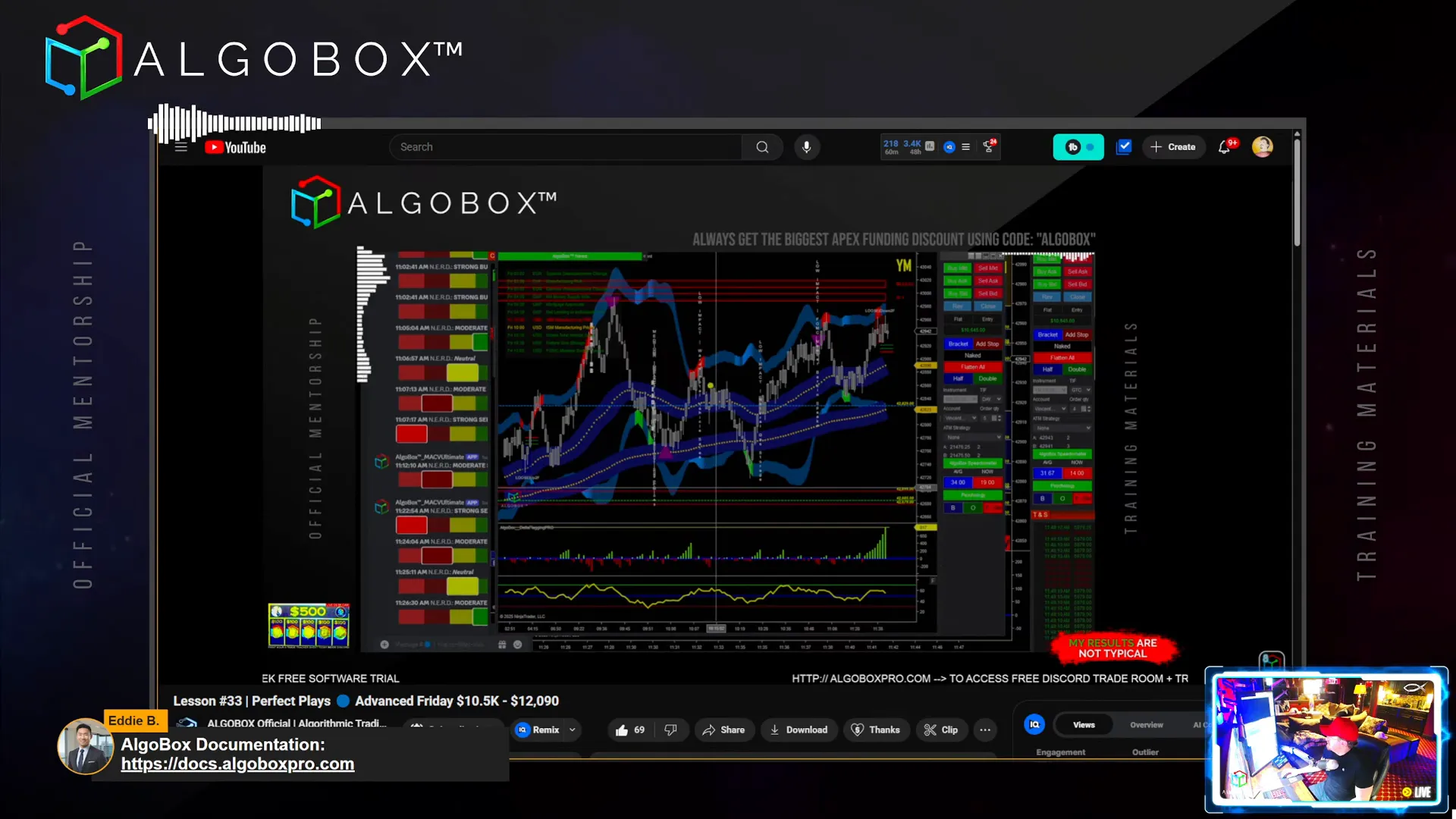 News event indicator showing vertical news text on chart