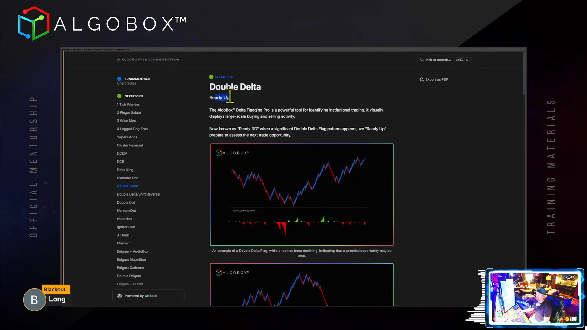 Double Delta ReadyDD signals indicating institutional activity