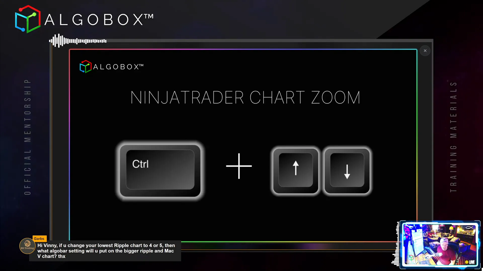 Chart zoom and bar thickness adjustments in NinjaTrader