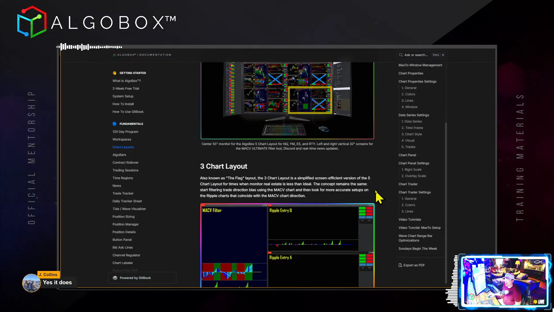 Three chart layout for laptops and limited screen space