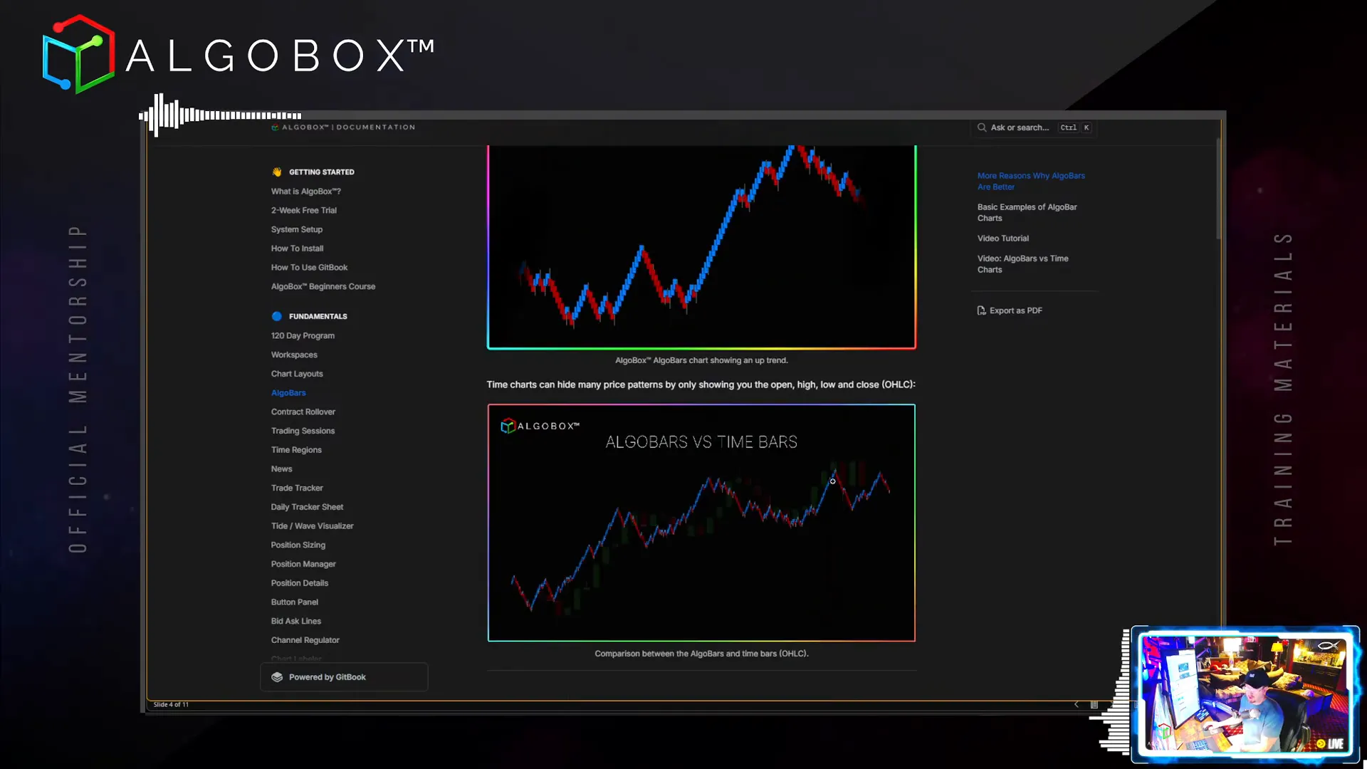 Comparison of algo bars versus time charts