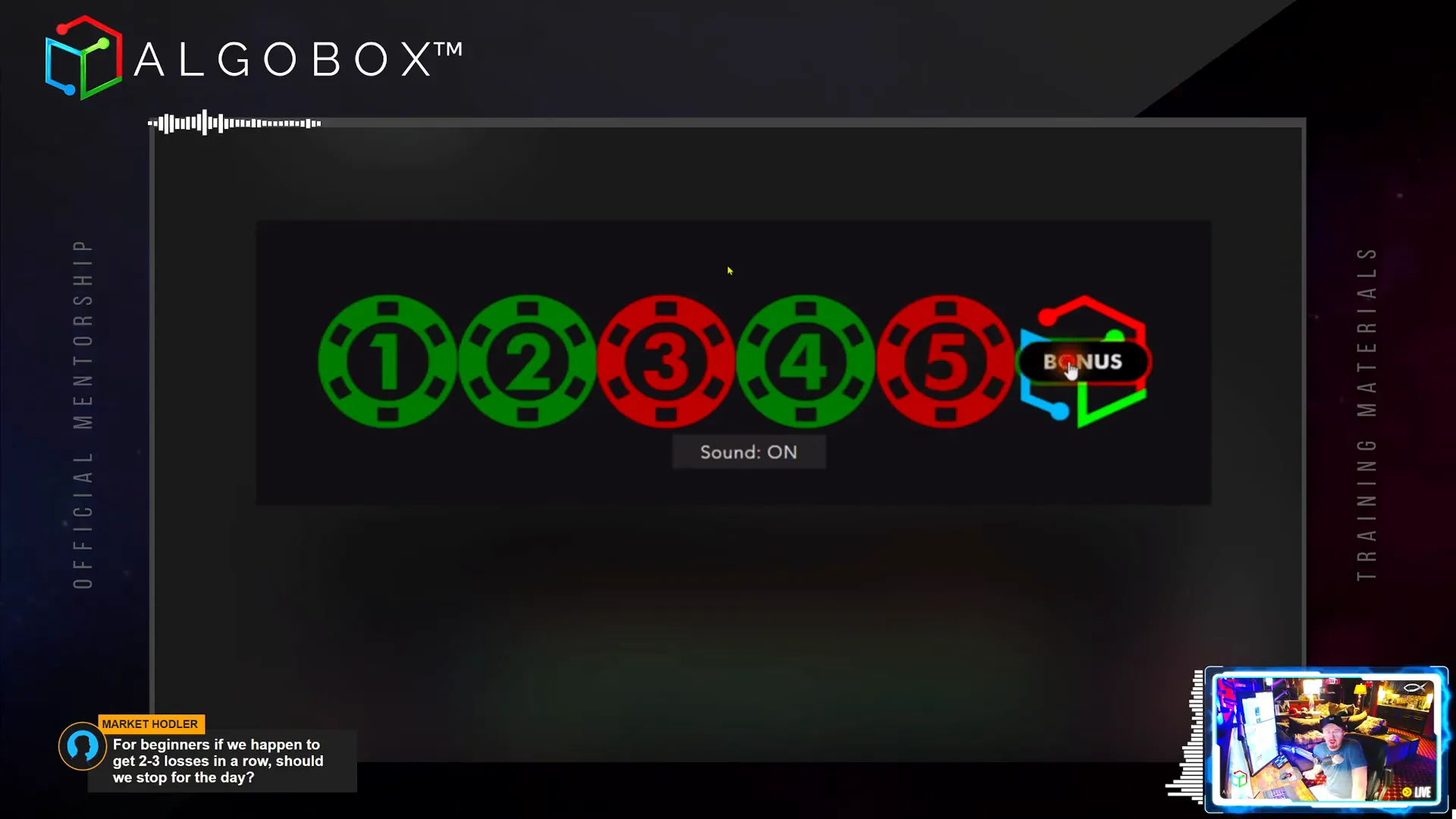 Trade Tracker showing trade count with sound effects