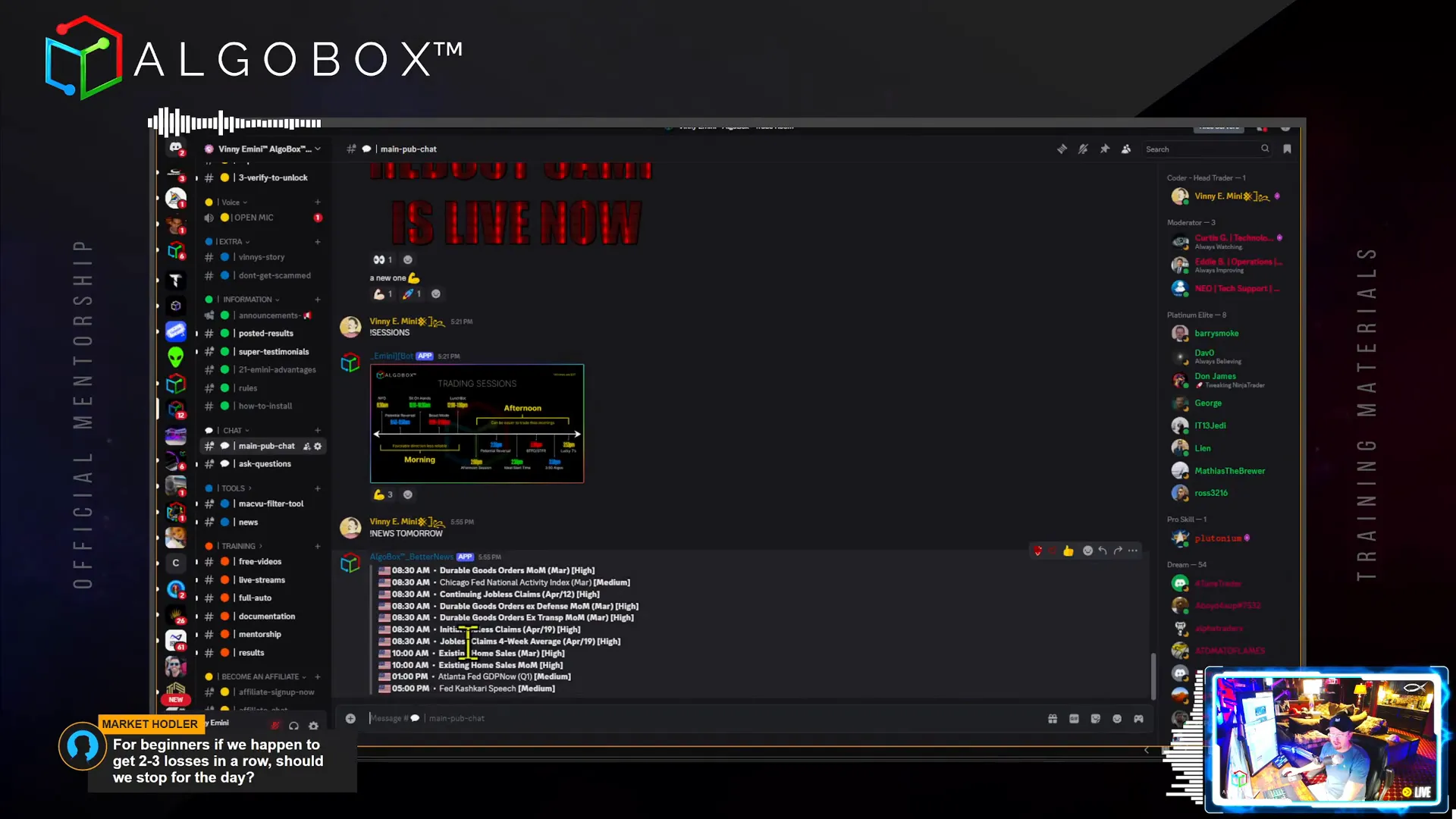 Discord news feed showing scheduled news for tomorrow